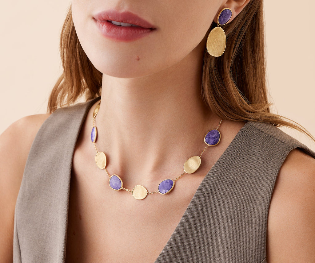 LUNARIA 18K Yellow Gold Collar Necklace with Charoite CB2099_CIA01_Y_02