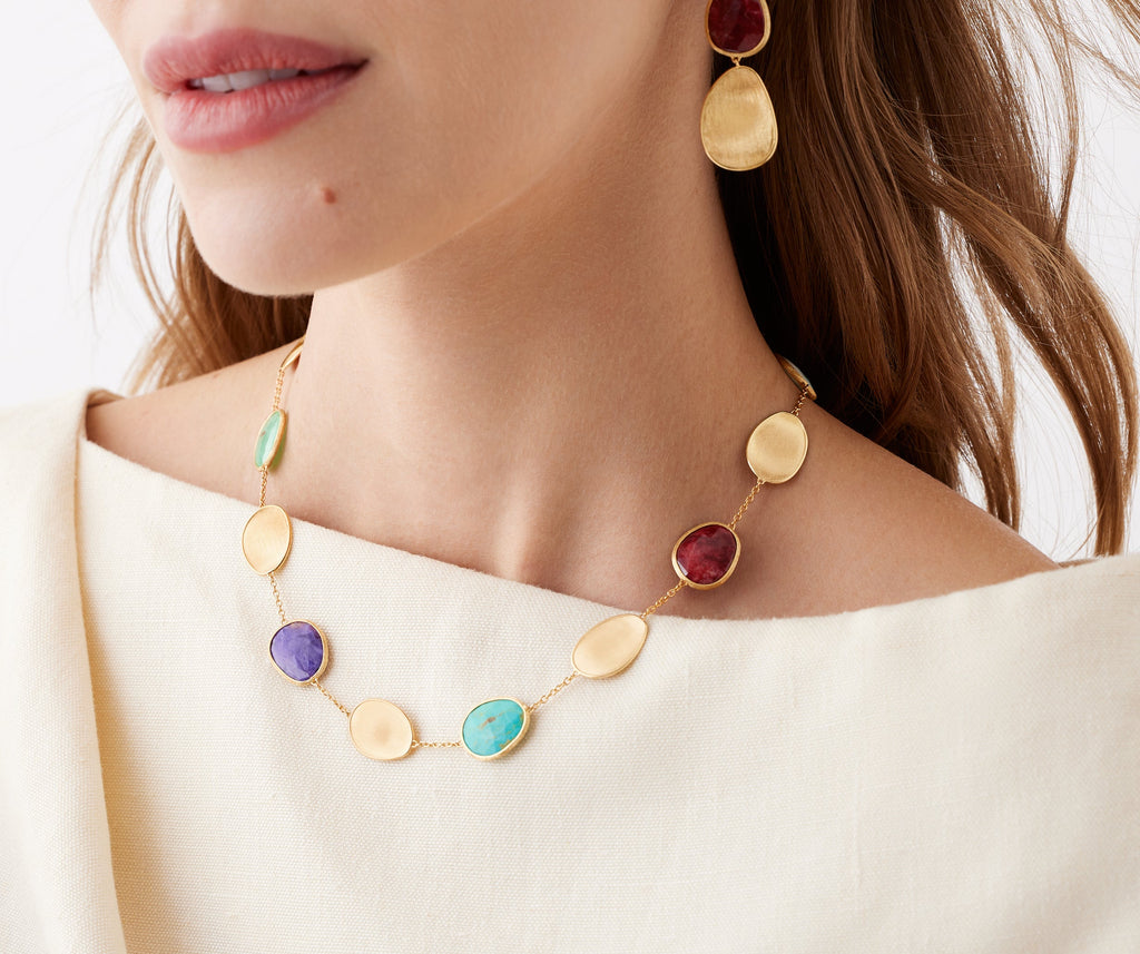 LUNARIA 18K Yellow Gold Collar Necklace with Mixed Gemstones CB2099_MIX2_Y_02