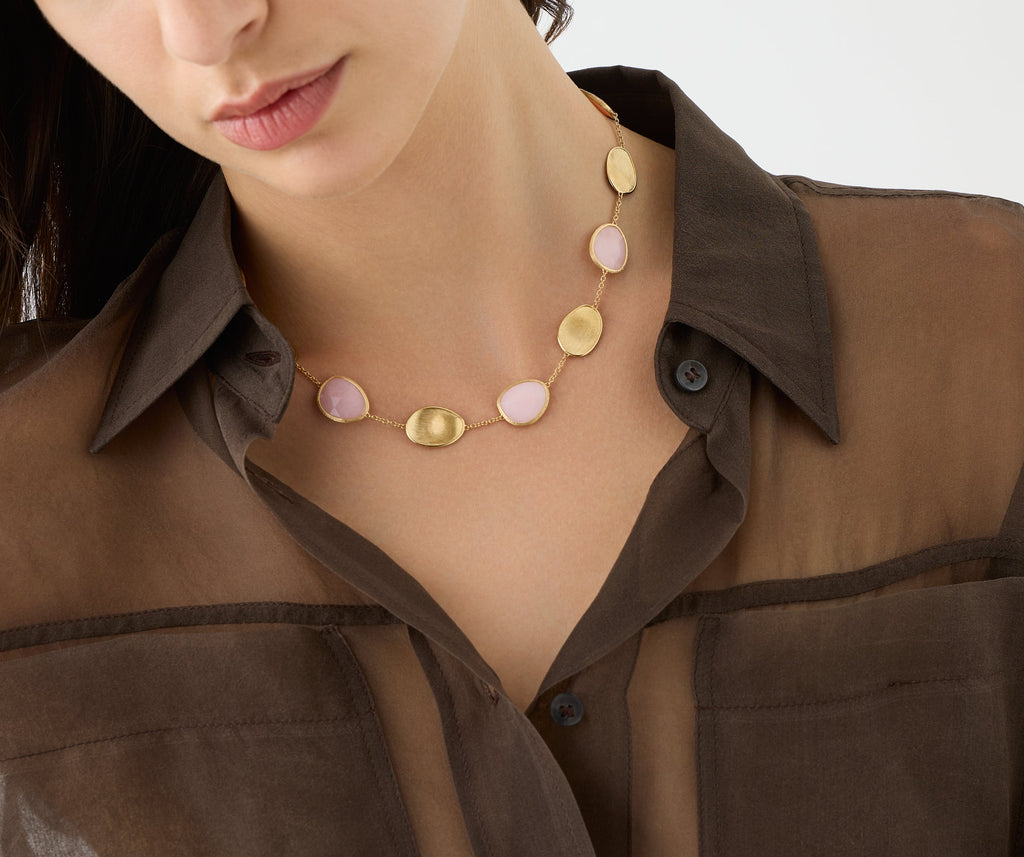 LUNARIA 18K Yellow Gold Collar Necklace with Opal