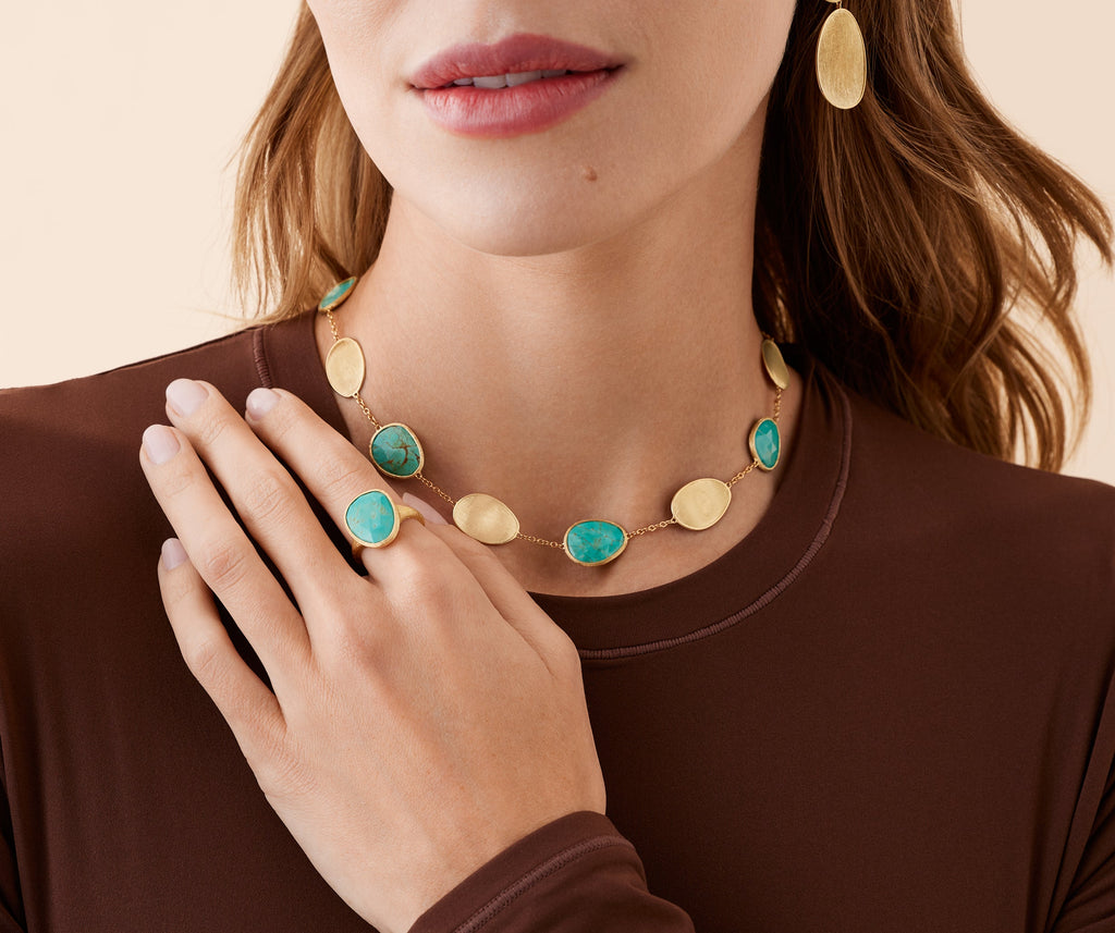 LUNARIA 18K Yellow Gold Collar Necklace with Turquoise CB2099_TUM01_Y_02