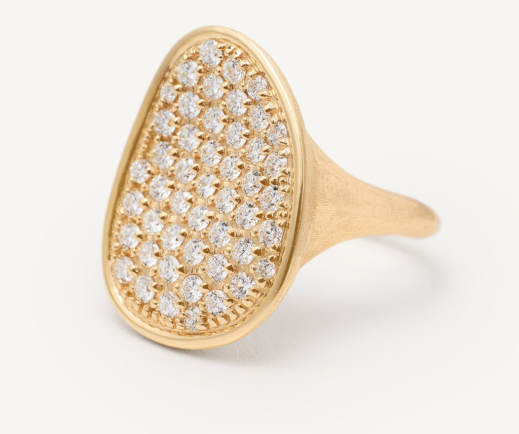 LUNARIA 18K Yellow Gold Diamond Pavé Cocktail Ring