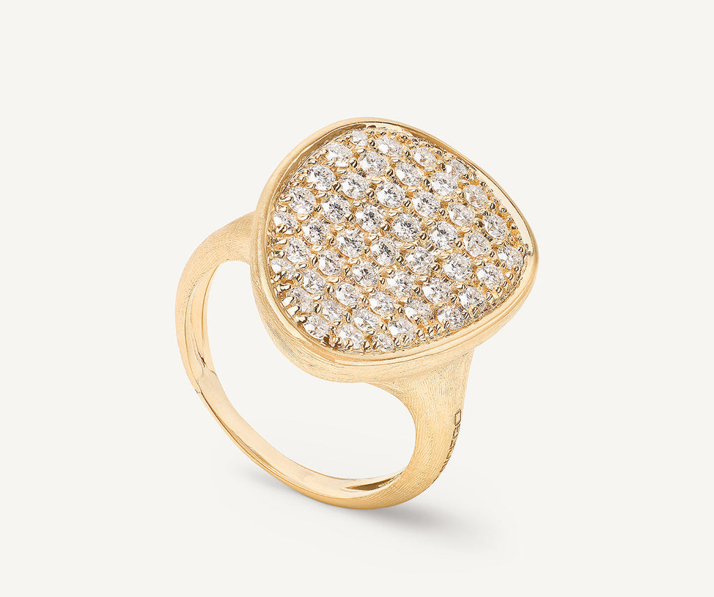 LUNARIA 18K Yellow Gold Diamond Pavé Cocktail Ring