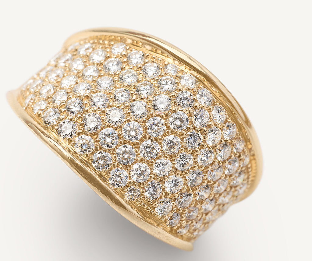 LUNARIA 18K Yellow Gold Diamond Pavé Statement Ring