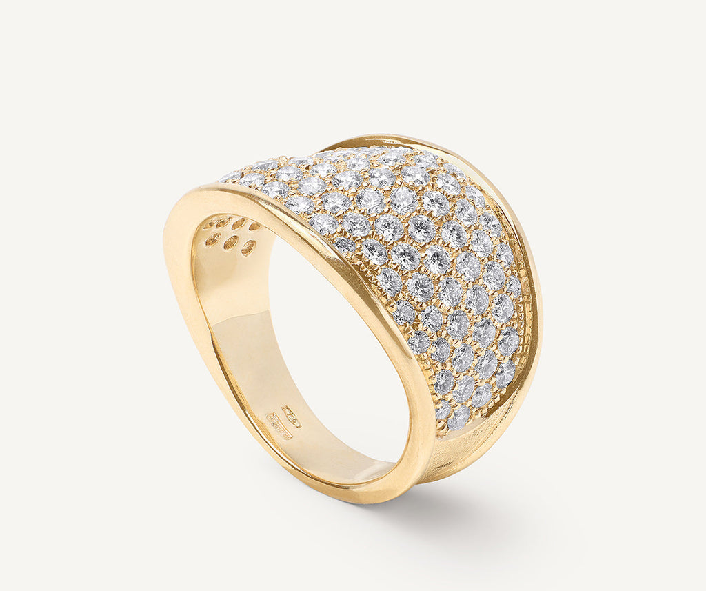 LUNARIA 18K Yellow Gold Diamond Pavé Statement Ring