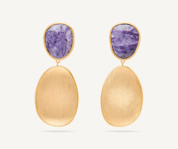 LUNARIA 18K Yellow Gold Double Drop Charoite Earrings OB1345_CIA01_Y_02