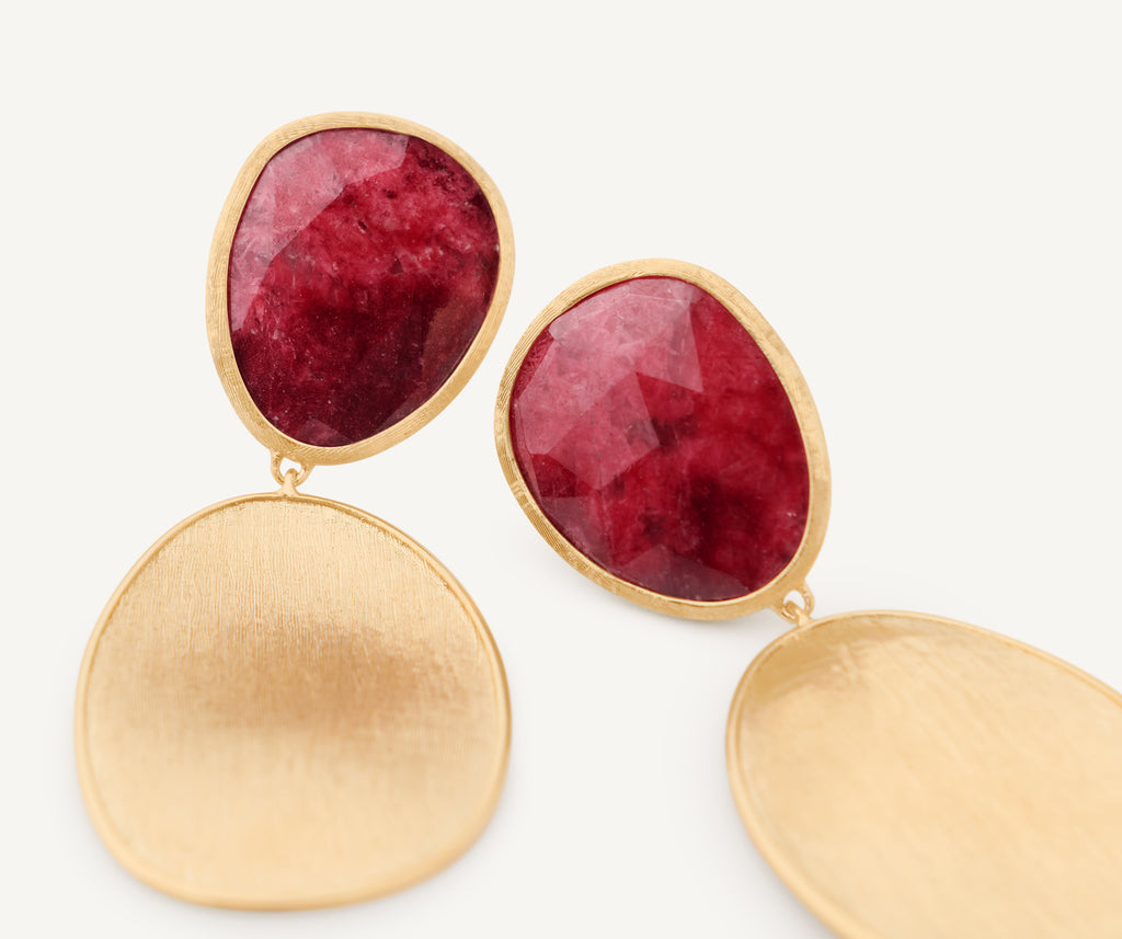 LUNARIA 18K Yellow Gold Double Drop Thulite Earrings OB1345_TUL01_Y_02