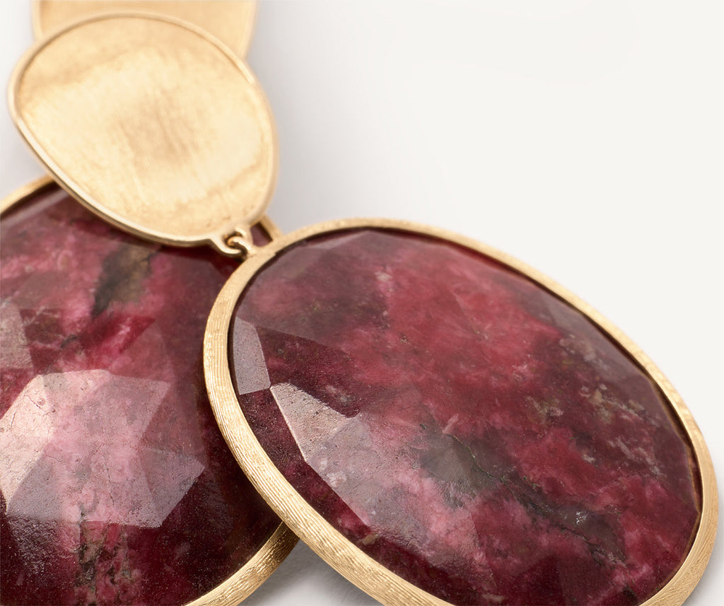 LUNARIA 18K Yellow Gold Double Drop Thulite Earrings OB1404_TUL01_Y_02