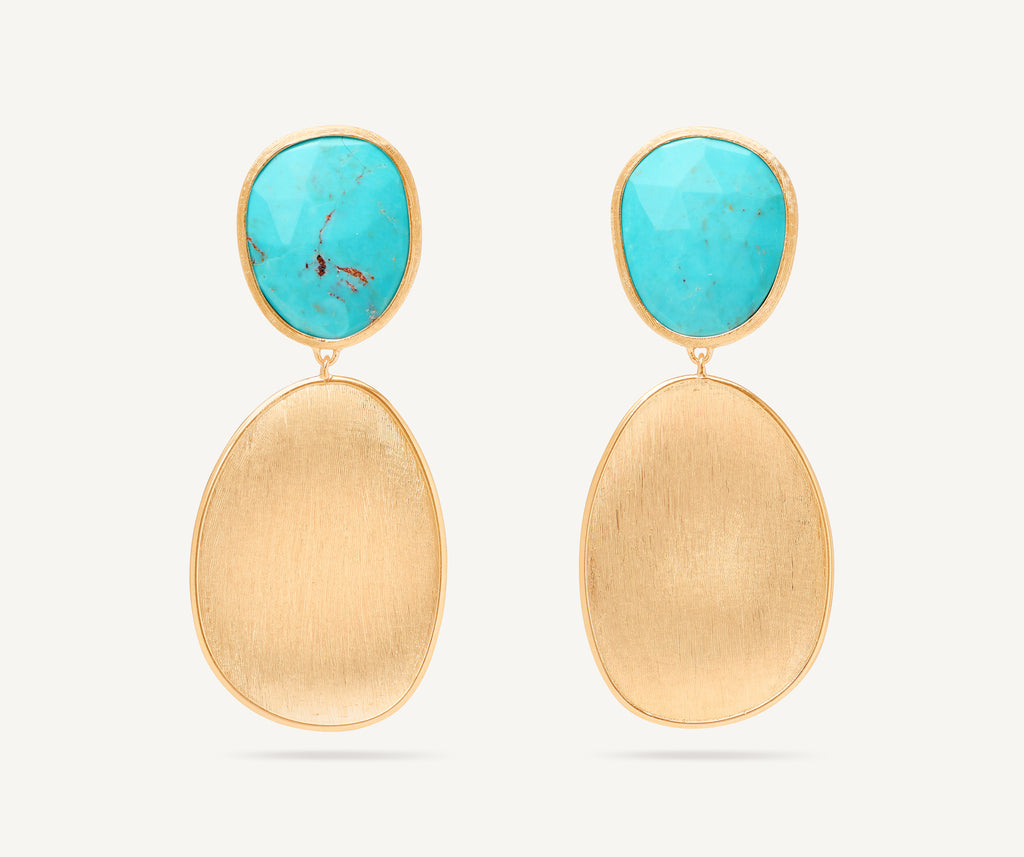 LUNARIA 18K Yellow Gold Double Drop Turquoise Earrings OB1345_TUM01_Y_02