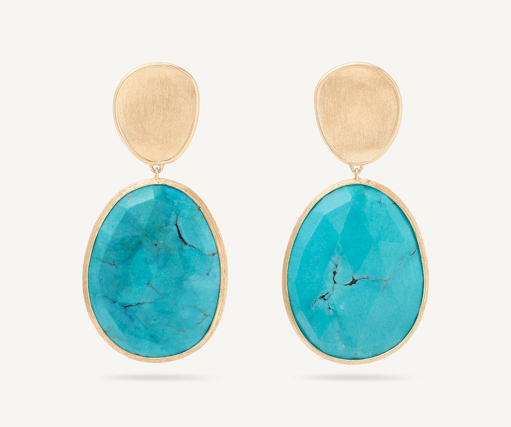 LUNARIA 18K Yellow Gold Double Drop Turquoise Earrings OB1404_TUM01_Y_02