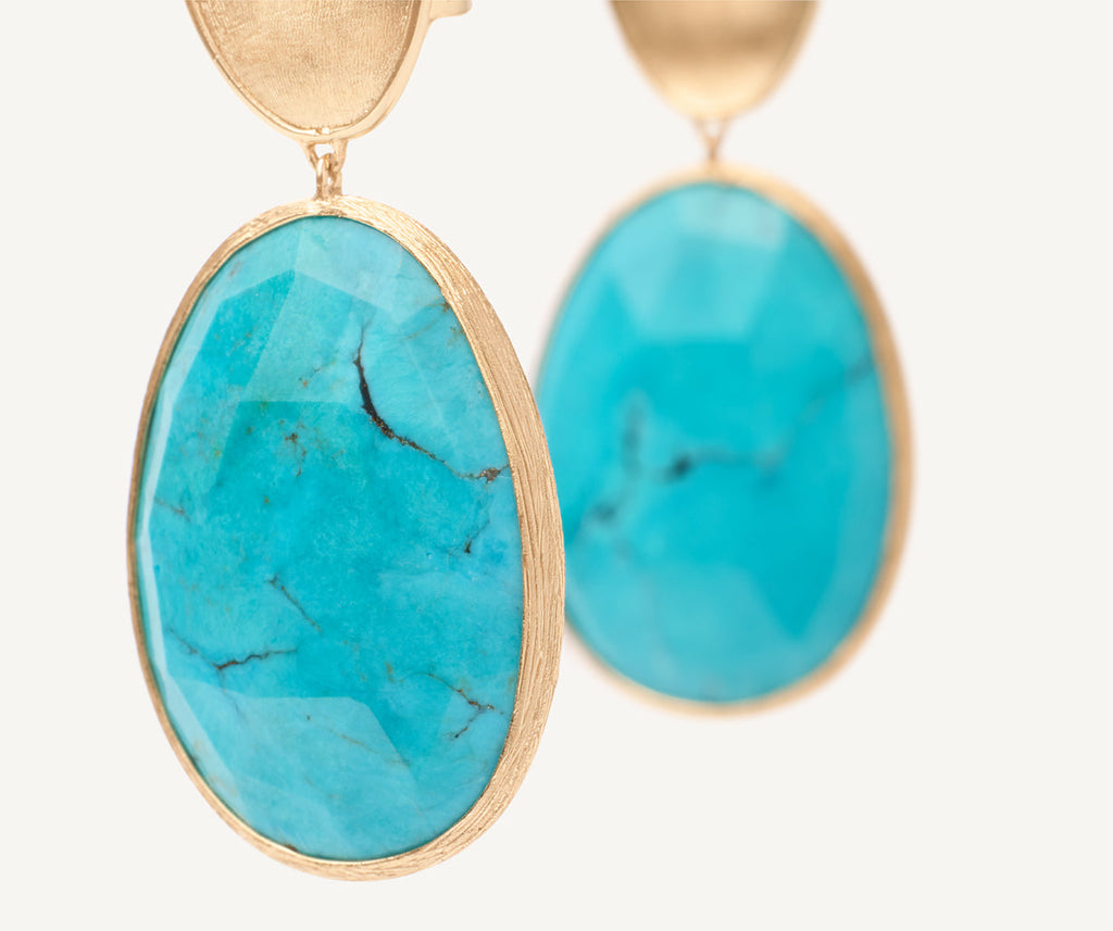 LUNARIA 18K Yellow Gold Double Drop Turquoise Earrings OB1404_TUM01_Y_02