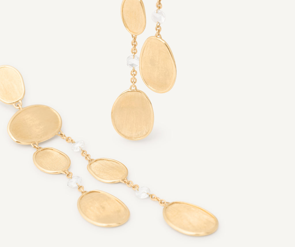 LUNARIA 18K Yellow Gold Double-Strand Earrings with Diamonds OB1906_B_Y_02