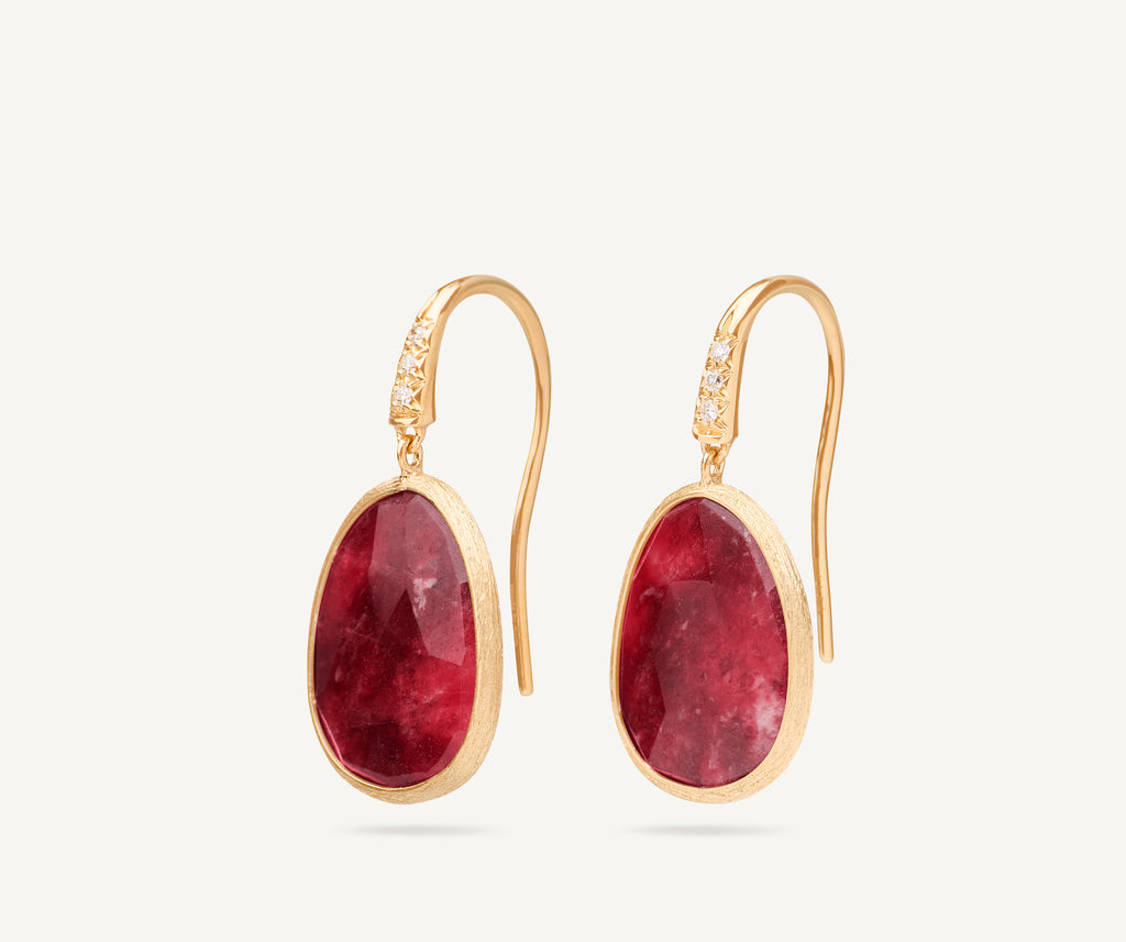 LUNARIA 18K Yellow Gold Drop Earrings with Thulite and Diamond Accent OB1341-AB_TUL01_Y_02