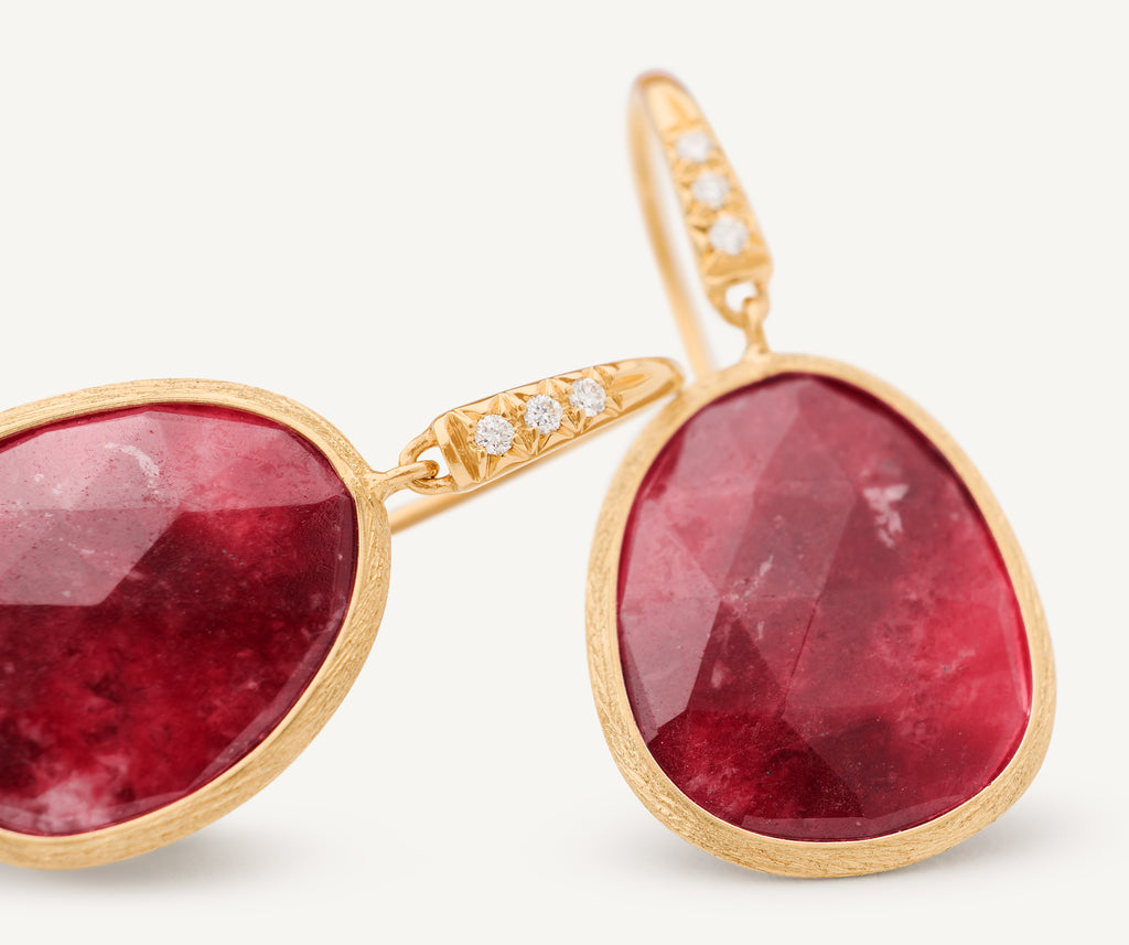 LUNARIA 18K Yellow Gold Drop Earrings with Thulite and Diamond Accent OB1341-AB_TUL01_Y_02