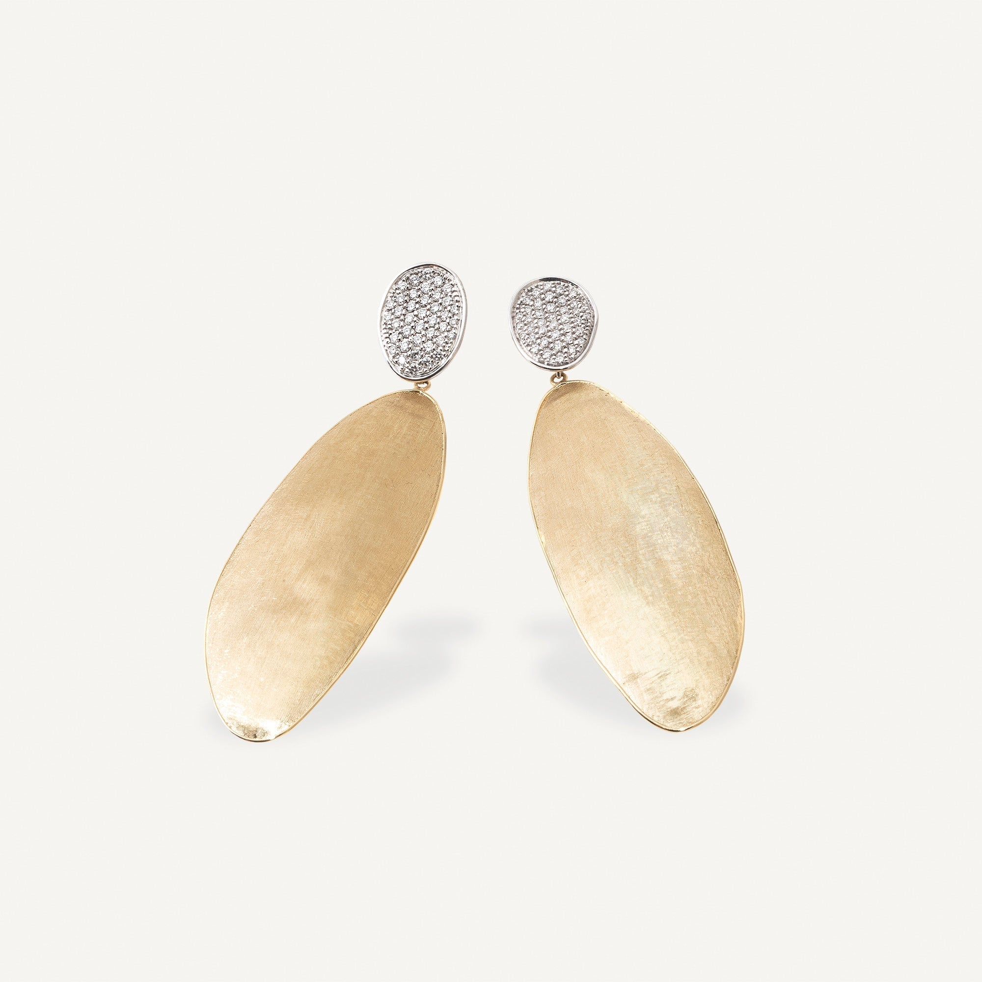 Marco Bicego 18K Yellow Gold Lunaria Diamond Elongated Drop Earrings
