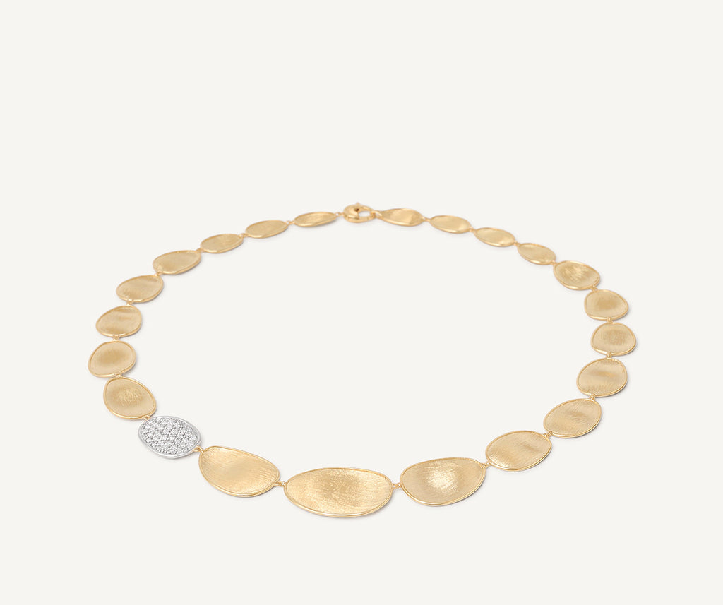 LUNARIA 18K Yellow Gold Graduated Petal Collar Necklace With Diamonds CB1975_B_YW_Q6