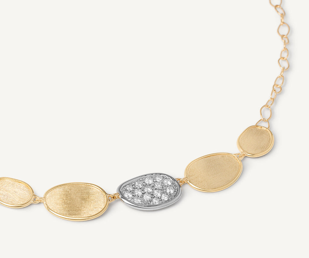 LUNARIA 18K Yellow Gold "Halfie" Petal Necklace With Diamonds CB2592_B_YW_Q6