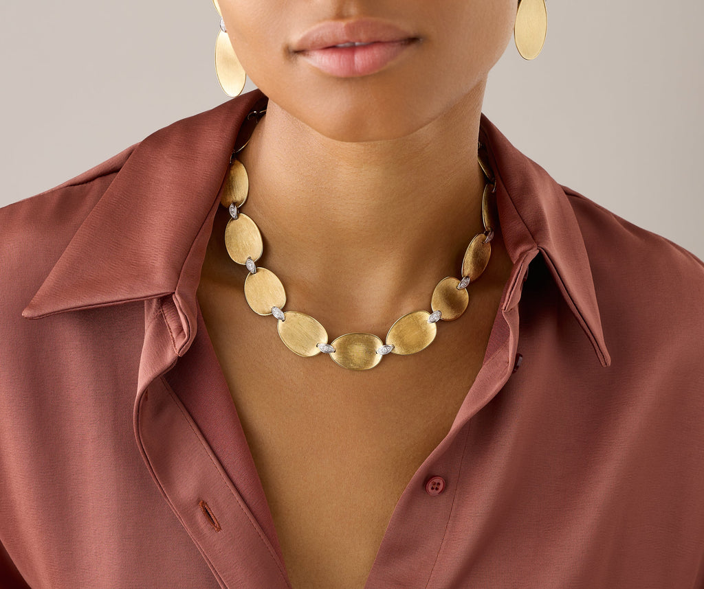 LUNARIA 18K Yellow Gold Large Collar Necklace With Diamond Accents CB2636_B_YW_Q6