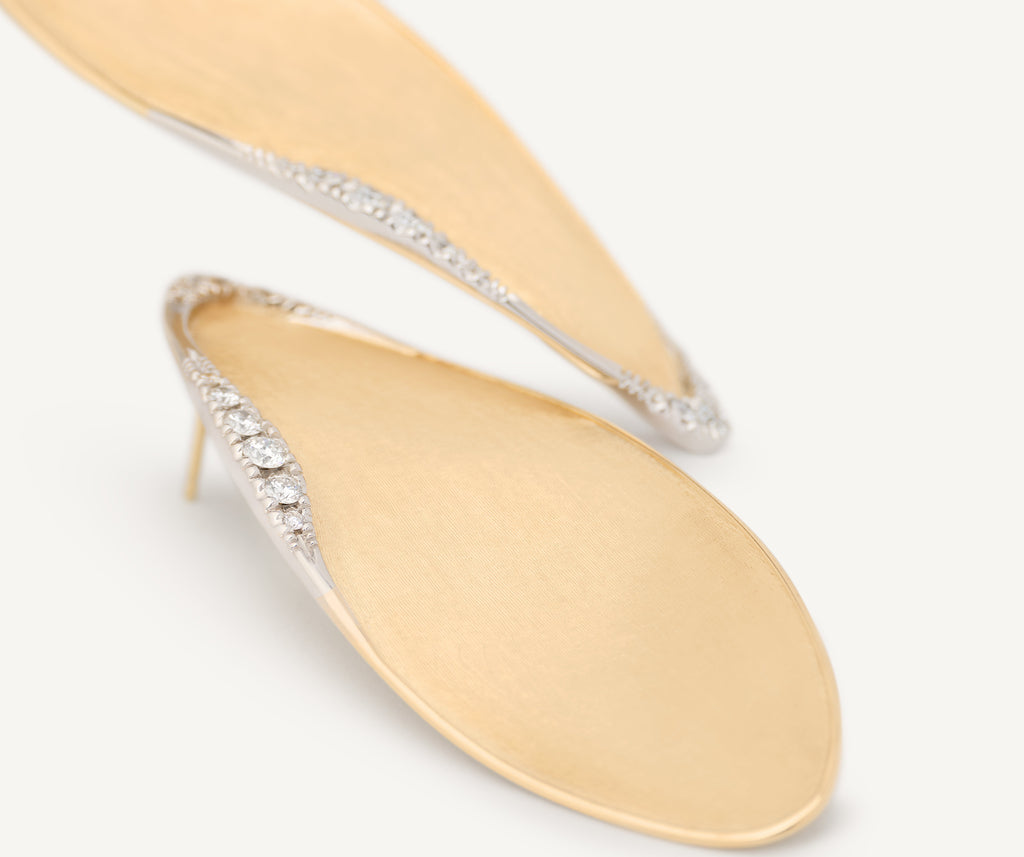 LUNARIA 18K Yellow Gold Large Statement Stud Earrings With Diamond Pavé OB1915_B_YW_Q6