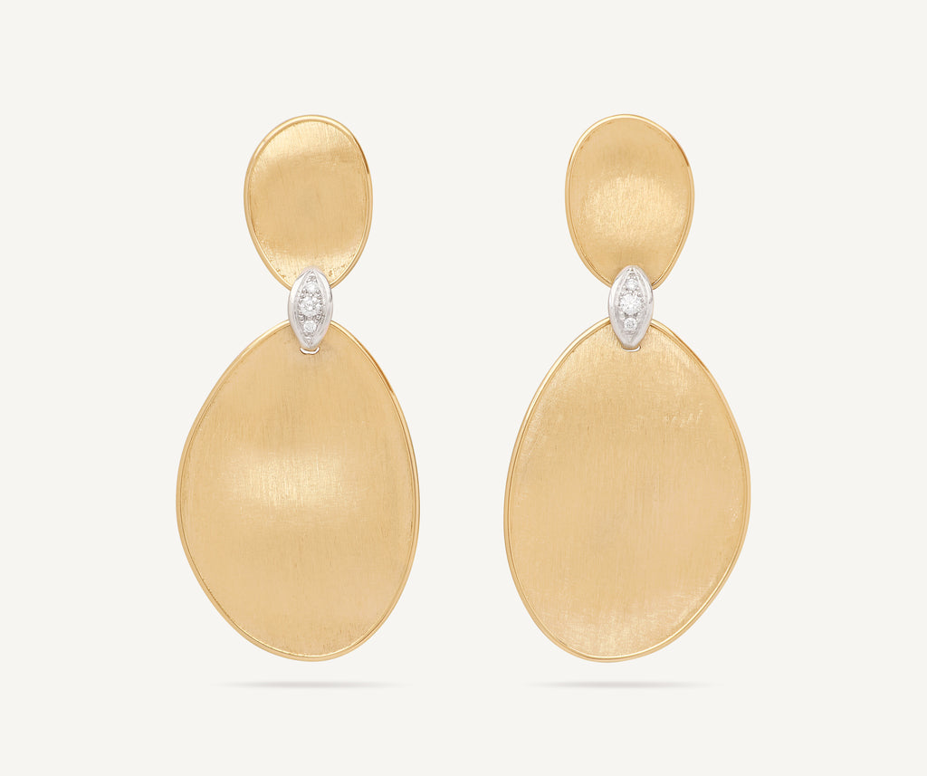 LUNARIA 18K Yellow Gold Large Two-Drop Earrings With Diamond Accents OB1540_B_YW_Q6