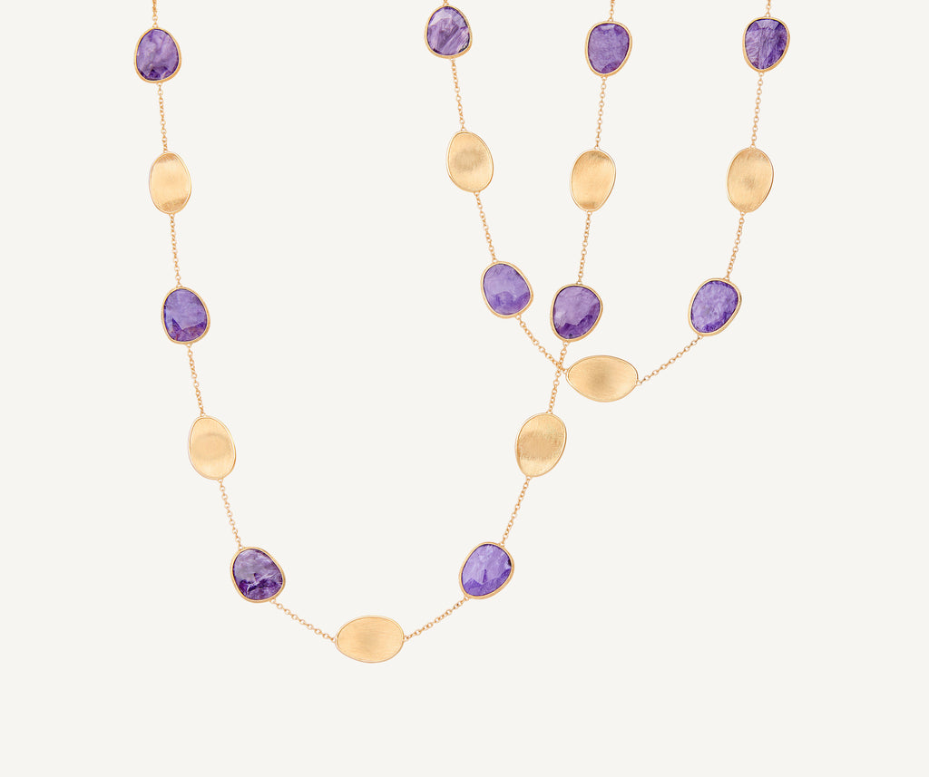 LUNARIA 18K Yellow Gold Long Necklace with Charoite CB2157_CIA01_Y_02