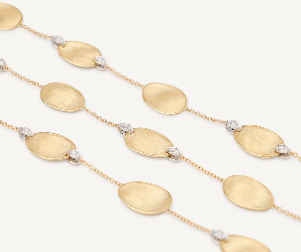 LUNARIA 18K Yellow Gold Long Necklace With Diamond Accents CB2157_B_YW_Q6