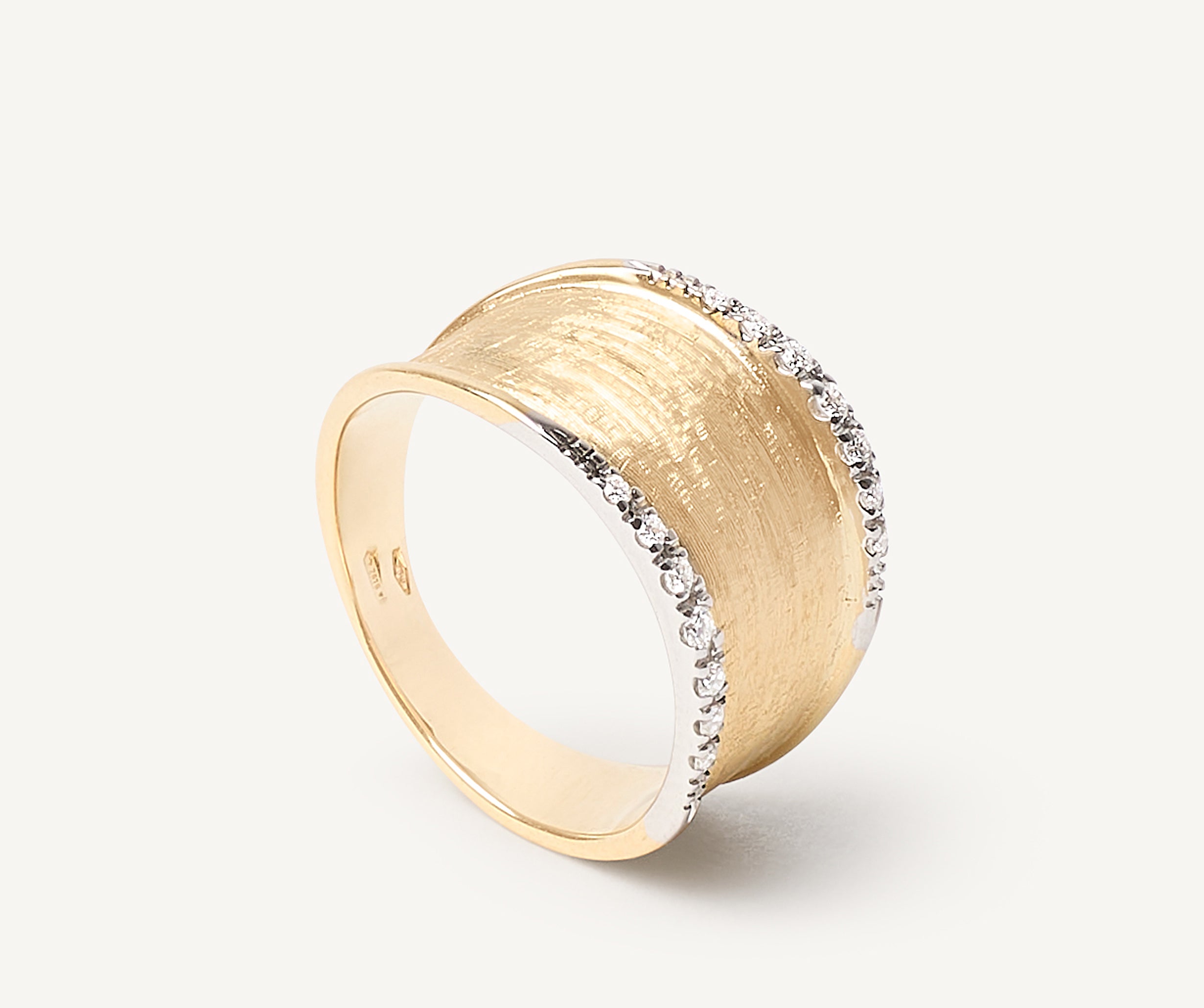 18金 diamond リング Marco bicego 18K Yellow Gold Medium Band with Diamonds | Lunaria