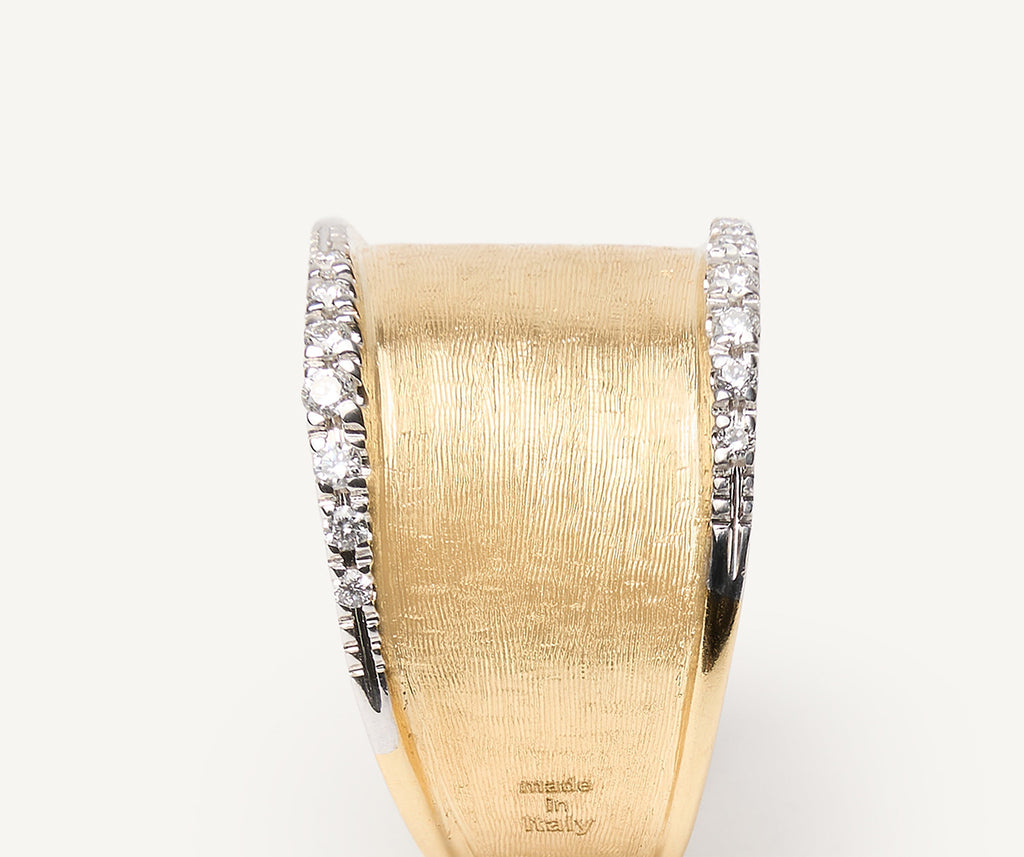 LUNARIA 18K Yellow Gold Medium Band with Diamonds