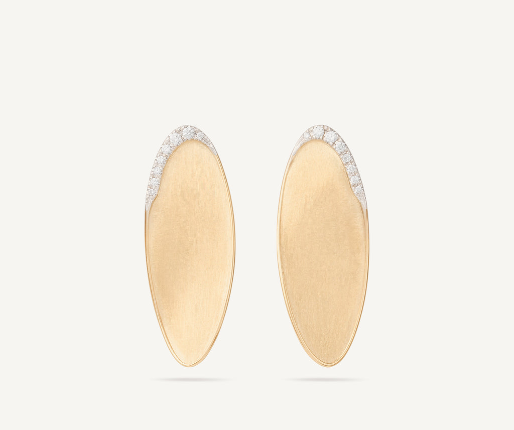LUNARIA 18K Yellow Gold Medium Statement Stud Earrings With Diamond Pavé OB1914_B_YW_Q6