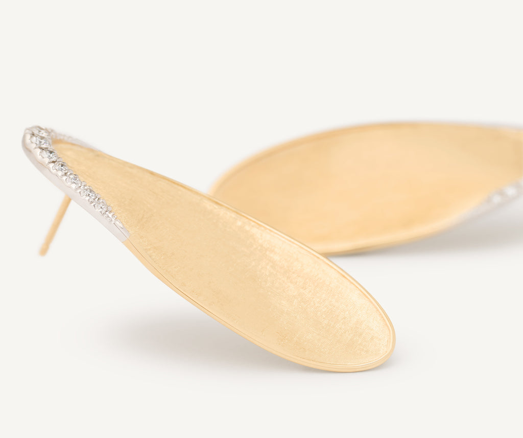 LUNARIA 18K Yellow Gold Medium Statement Stud Earrings With Diamond Pavé OB1914_B_YW_Q6