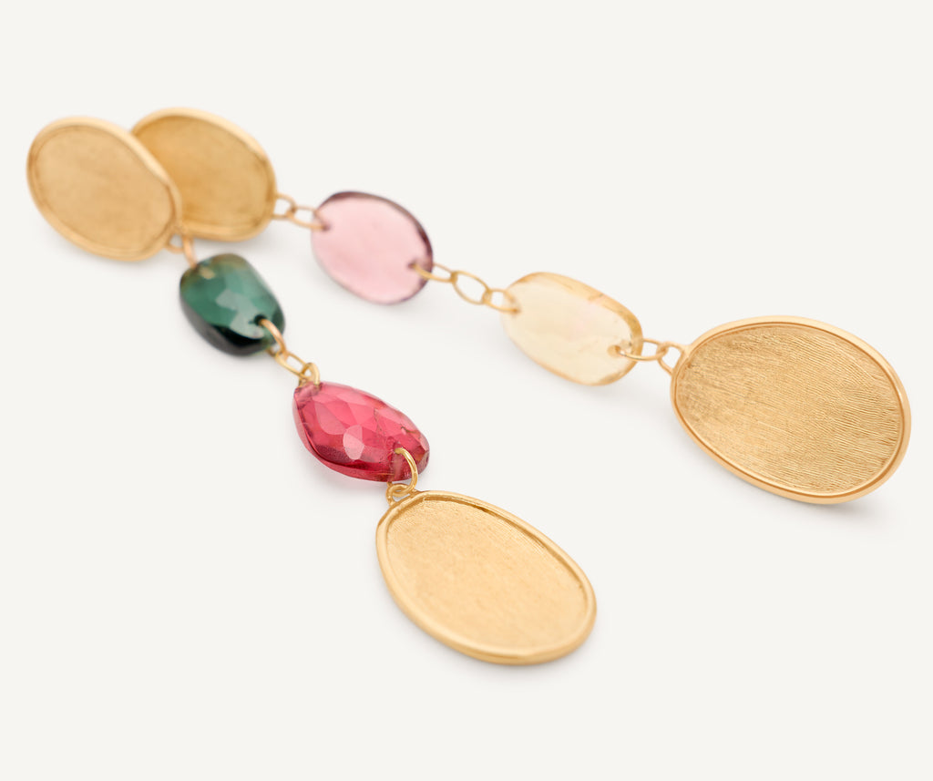 LUNARIA 18K Yellow Gold Mixed Tourmaline Drop Earrings OB1899_TM01_Y_02