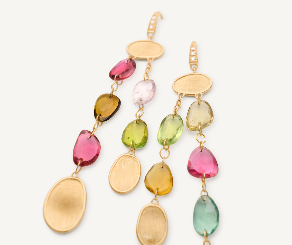 LUNARIA 18K Yellow Gold Multi-Strand Tourmaline Earrings with Diamond Accent OB1901-AB_TM01_Y_02