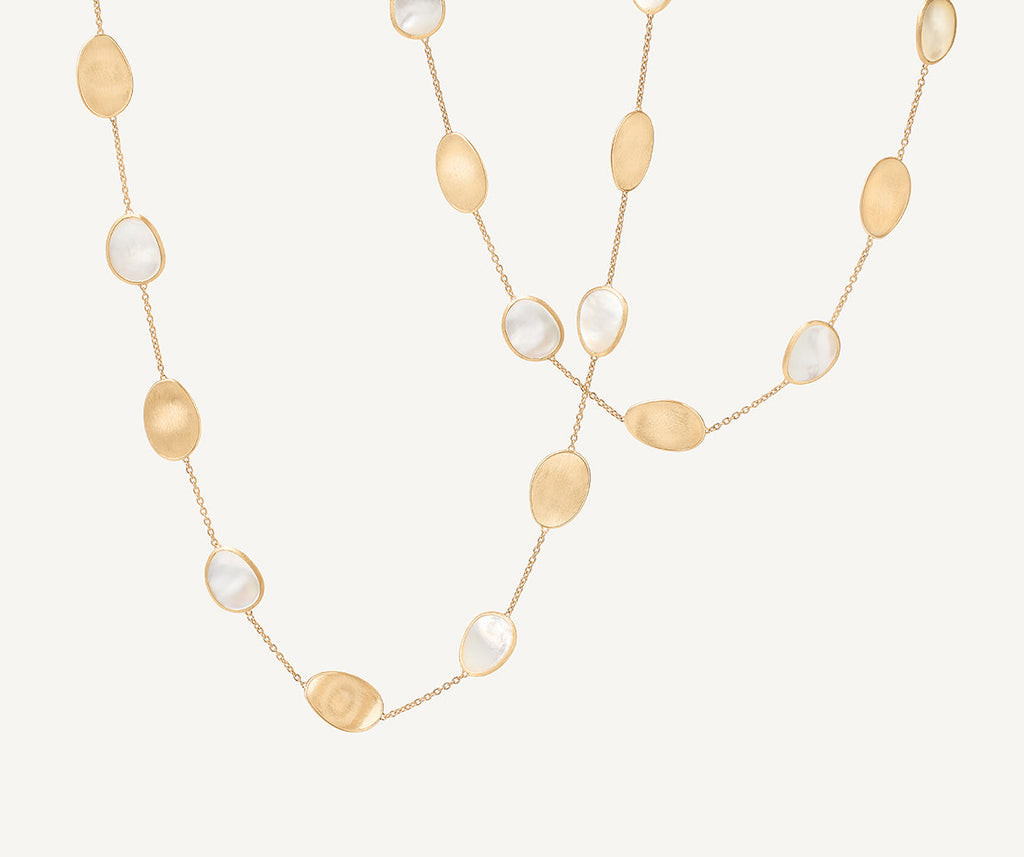 LUNARIA 18K Yellow Gold Necklace with Mother of Pearl, Long CB2157_MPW_Y_02