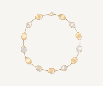 LUNARIA 18K Yellow Gold Necklace with Mother of Pearl, Short CB2099_MPW_Y_02