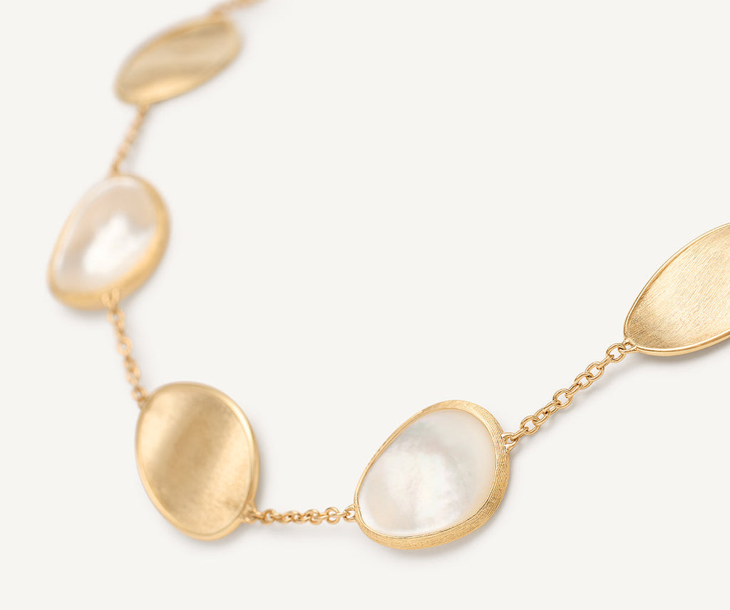 LUNARIA 18K Yellow Gold Necklace with Mother of Pearl, Short CB2099_MPW_Y_02