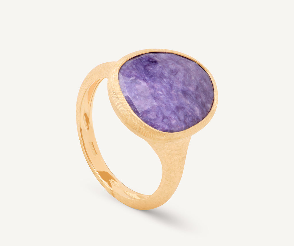 LUNARIA 18K Yellow Gold Ring with Charoite