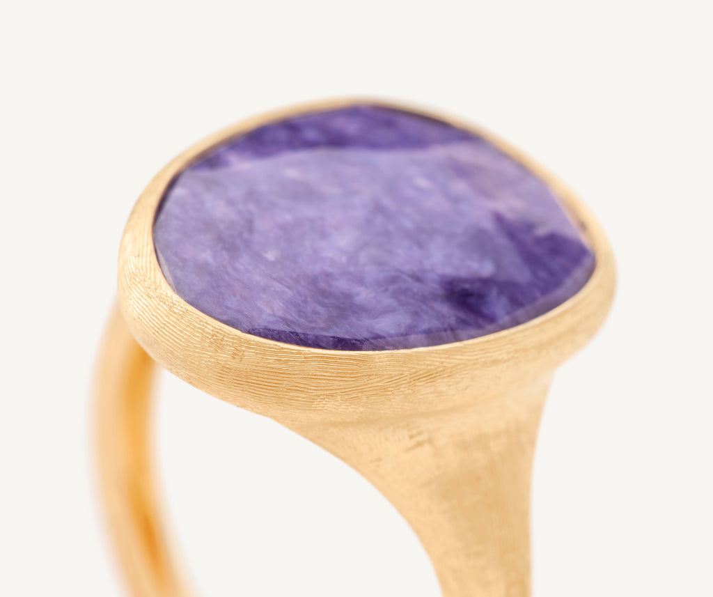 LUNARIA 18K Yellow Gold Ring with Charoite