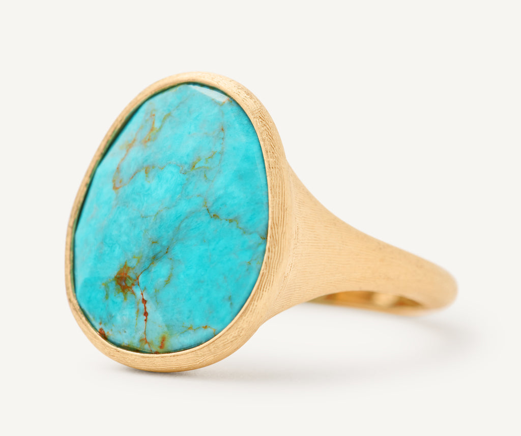 LUNARIA 18K Yellow Gold Ring with Turquoise