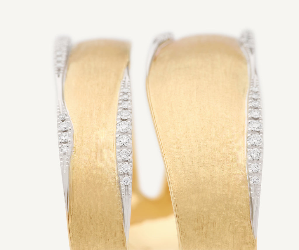 LUNARIA 18K Yellow Gold Split Bangle With Diamond Pavé SB126_B_YW_Q6