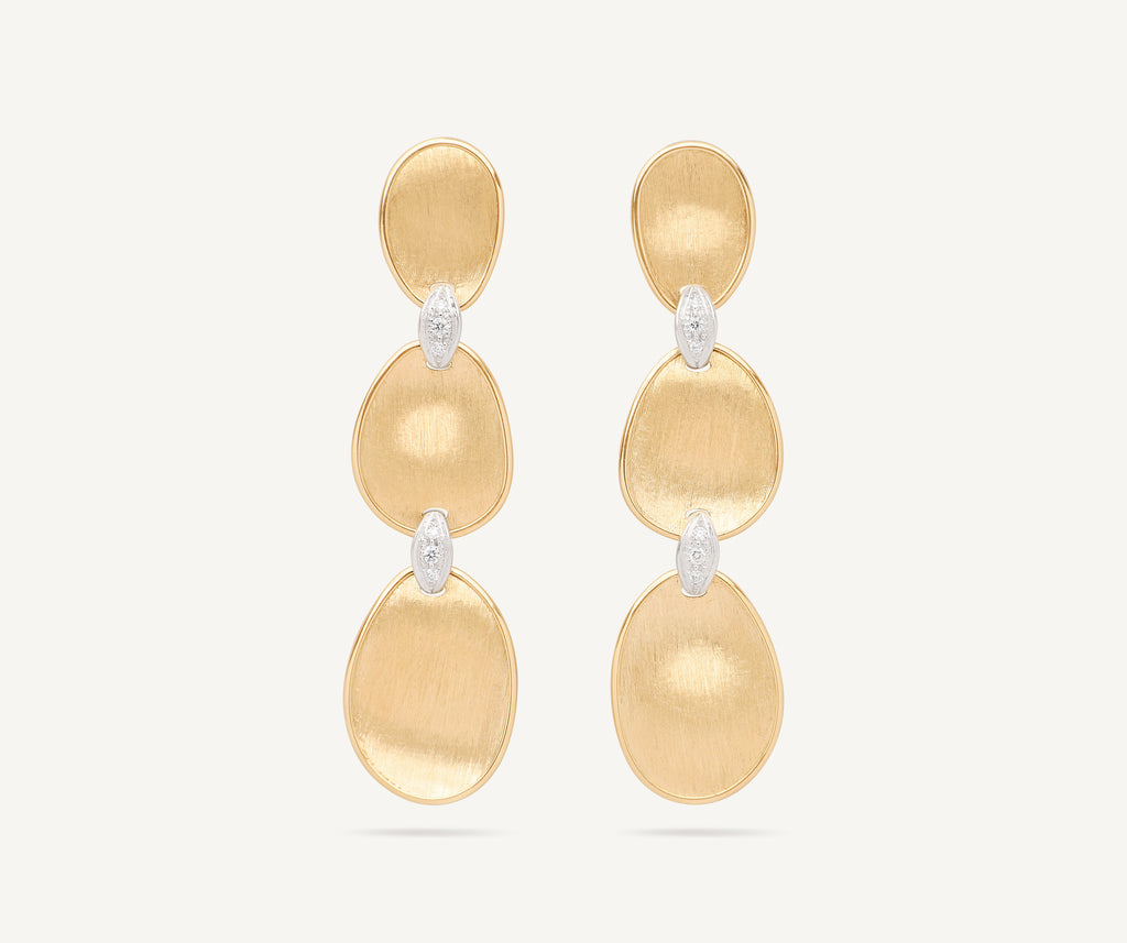 LUNARIA 18K Yellow Gold Three-Drop Earrings With Diamond Accents OB1461_B_YW_Q6