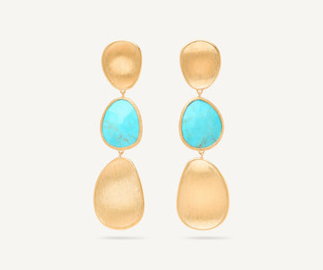 LUNARIA 18K Yellow Gold Three-Drop Turquoise Earrings OB1466_TUM01_Y_02