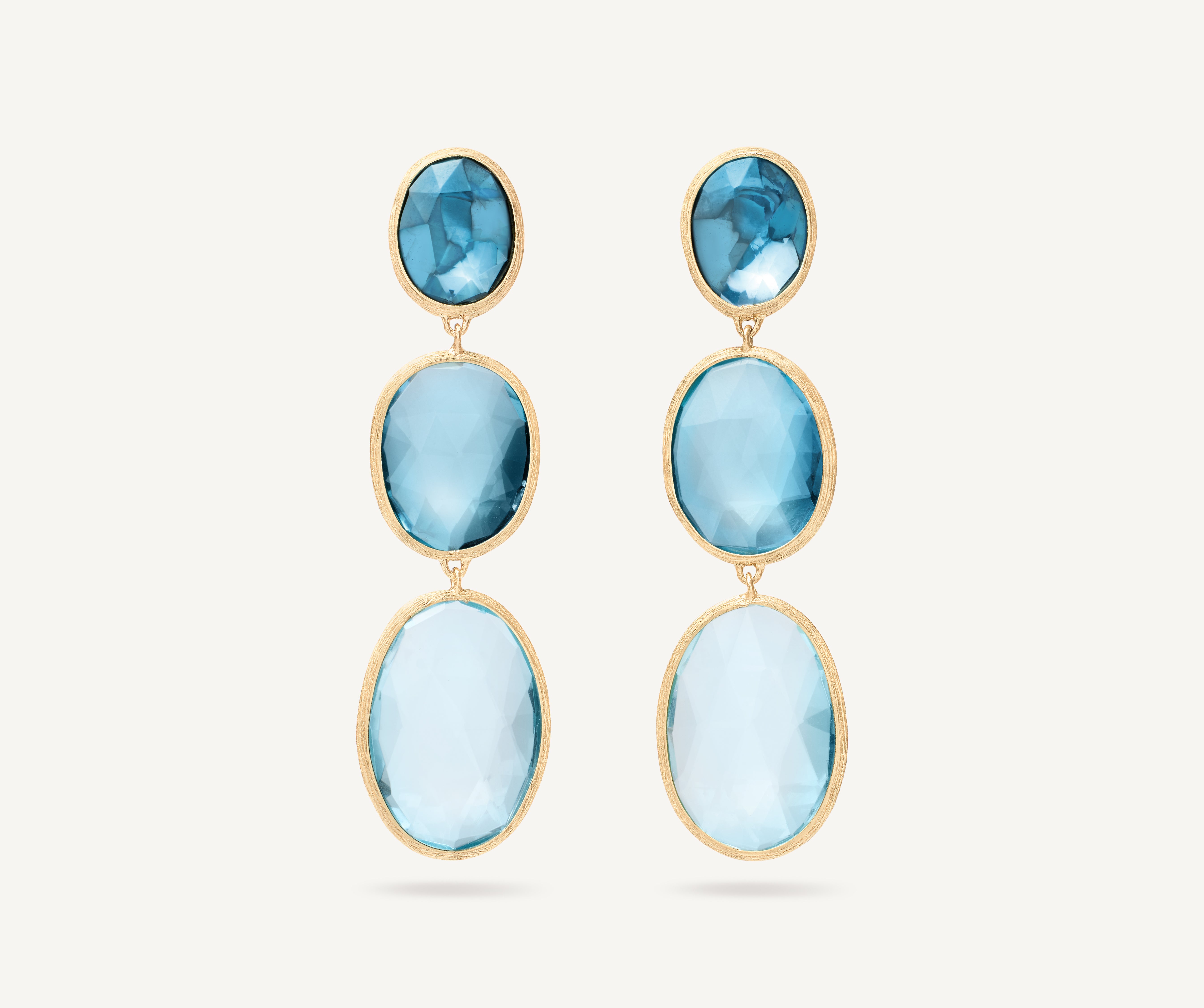 18K Yellow Gold Three-Stone Mixed Topaz Earrings – Marco Bicego