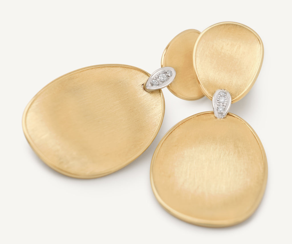 LUNARIA 18K Yellow Gold Two-Drop Earrings With Diamond Accents OB1460_B_YW_Q6