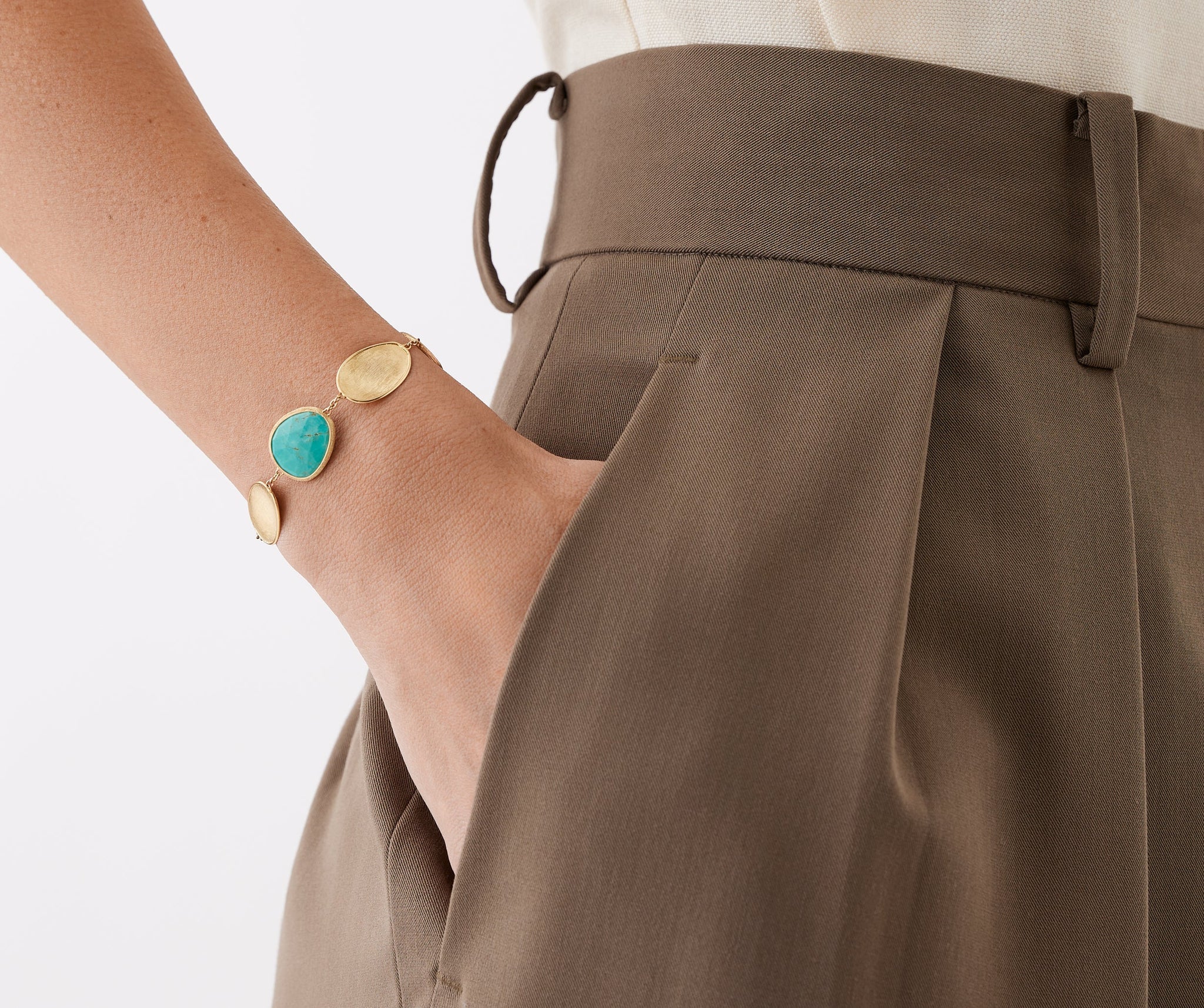 Lunaria 18K Yellow Gold Bracelet with Turquoise | Lunaria