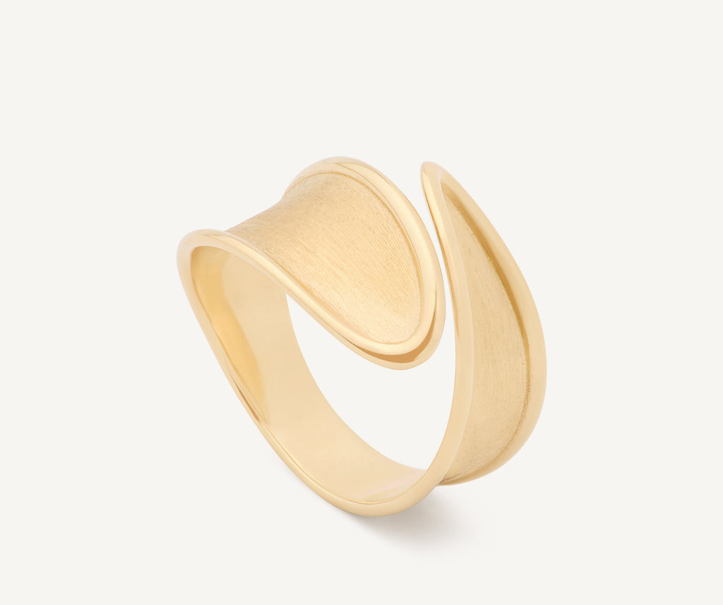 LUNARIA 18K Yellow Gold Wrap Ring, Slim Profile