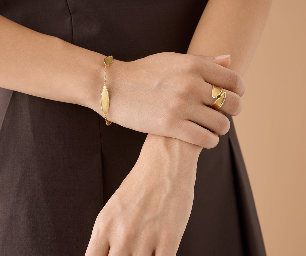 LUNARIA 18K Yellow Gold Wrap Ring, Slim Profile