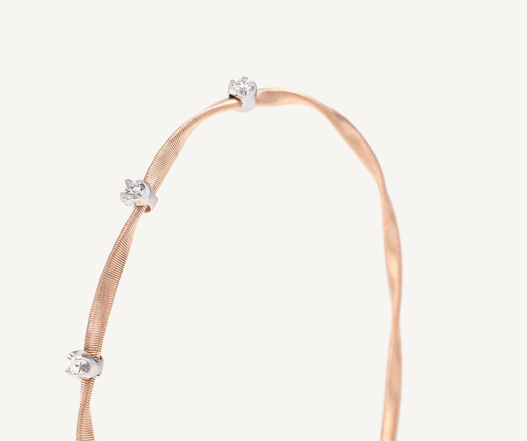 MARRAKECH 18K Rose Gold Twisted Coil Bracelet With Diamonds BG337_B_WR_O6
