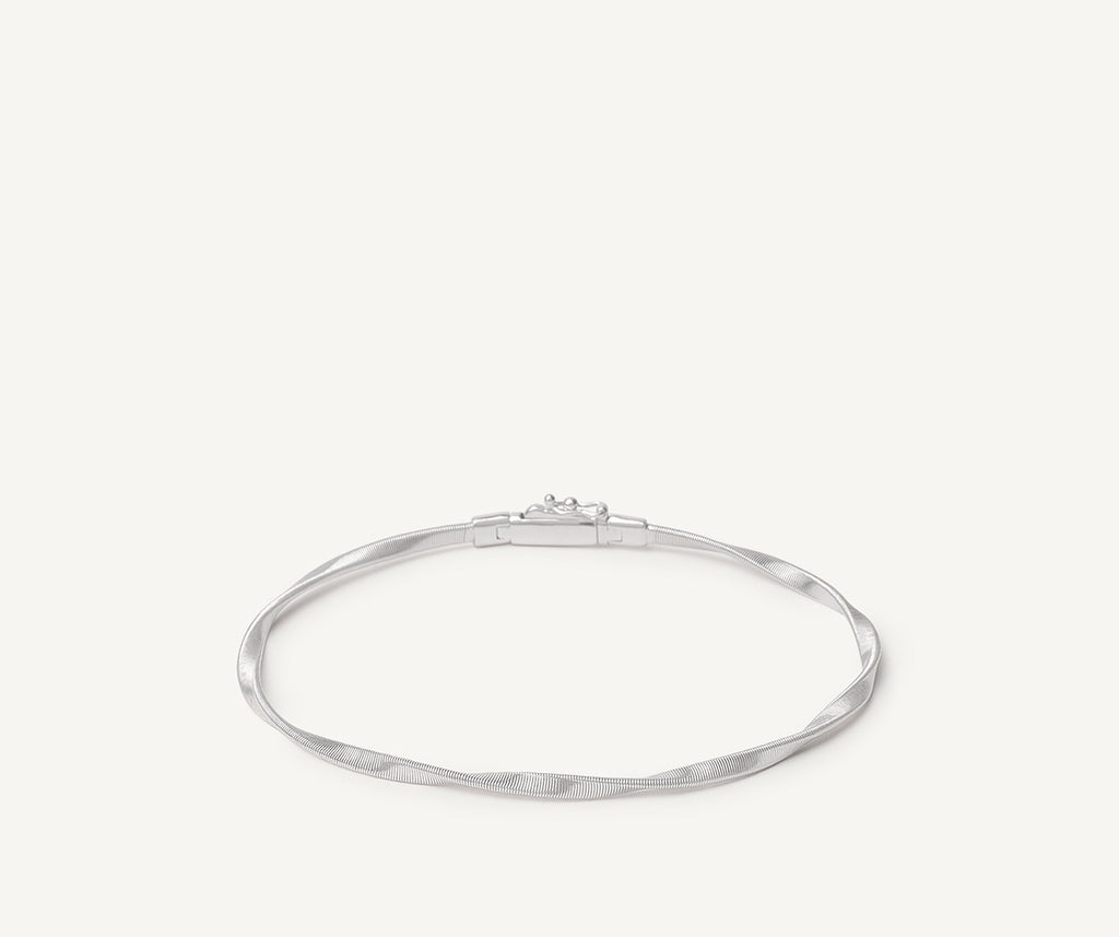 MARRAKECH 18K White Gold Twisted Coil Bracelet BG337__W_01
