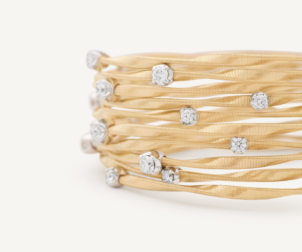 MARRAKECH 18K Yellow Gold 10-Strand Diamond Station Bracelet