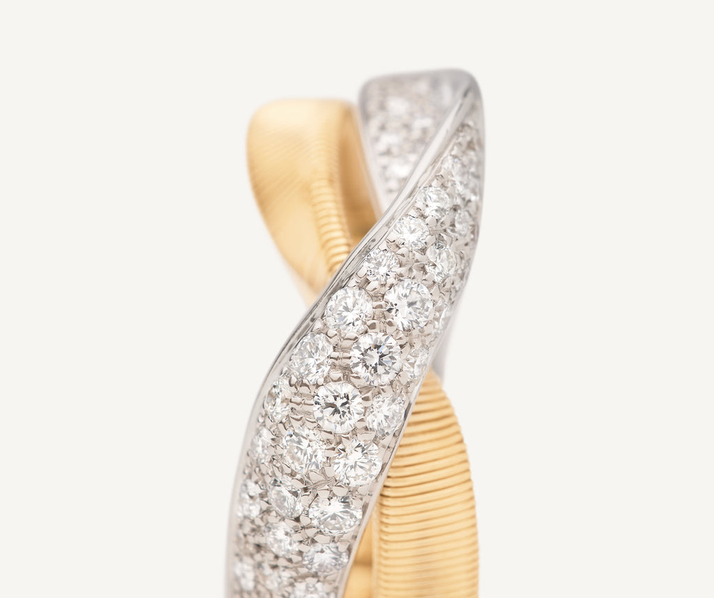MARRAKECH 18K Yellow Gold 2-Strand Diamond Crossover Ring