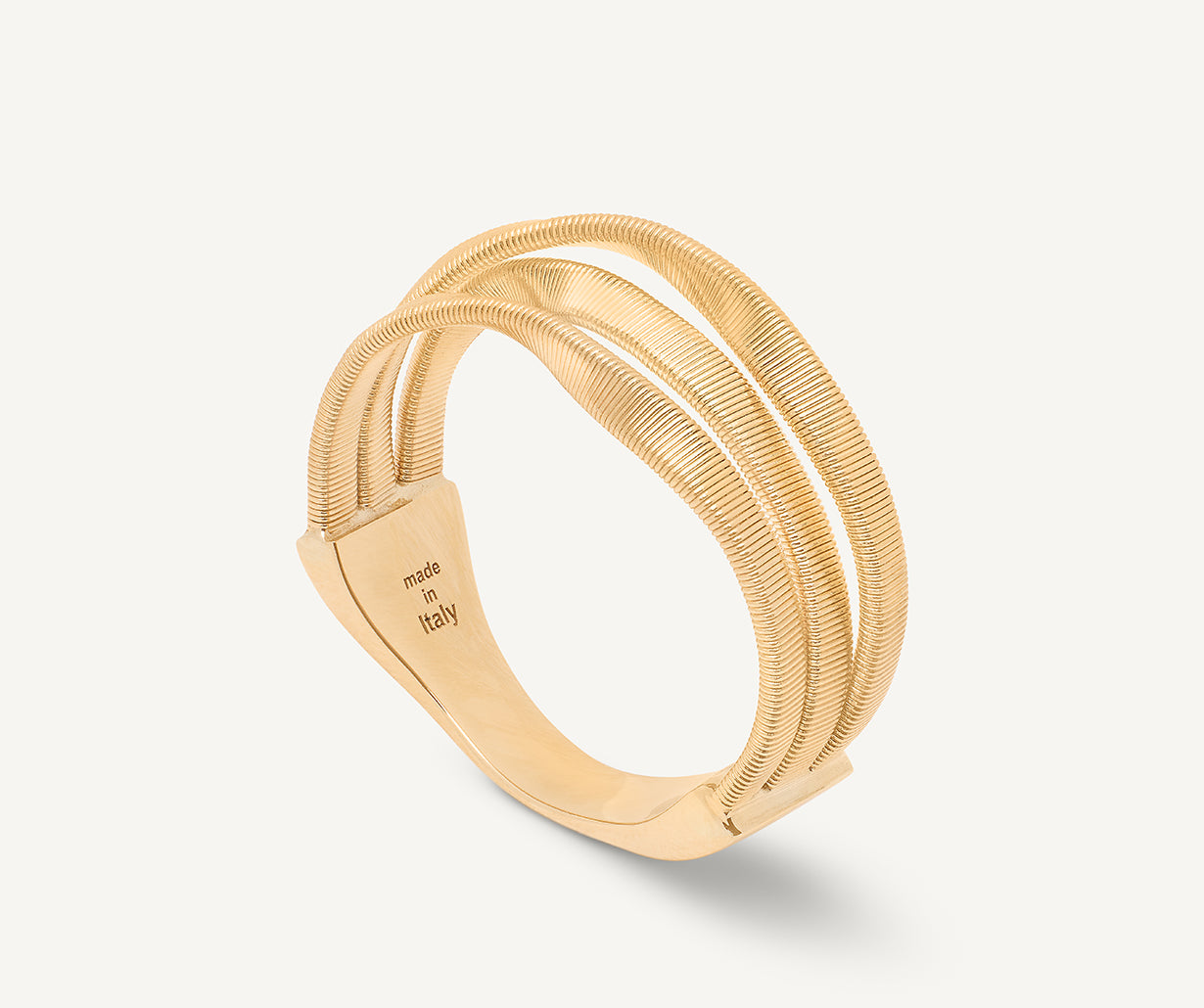 18K Yellow Gold Three Row Coil Ring – Marco Bicego